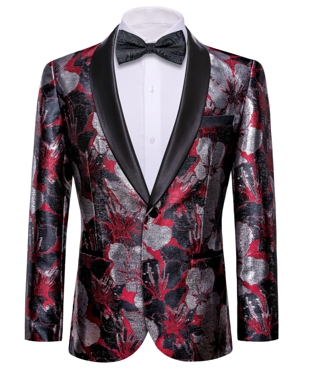 Red floral hot sale tuxedo