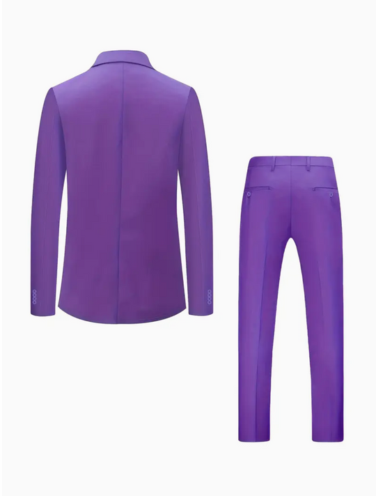 Dark violet 2pcs Classic Suit Set - Men's Formal Wear-QR316829