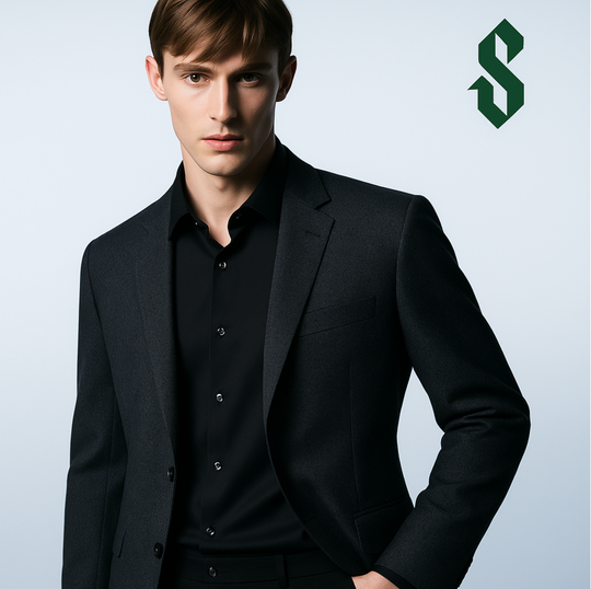 Men's Breathable Quick-Dry Dress Shirt -  Wrinkle-Resistant  - YKB-8091 Black