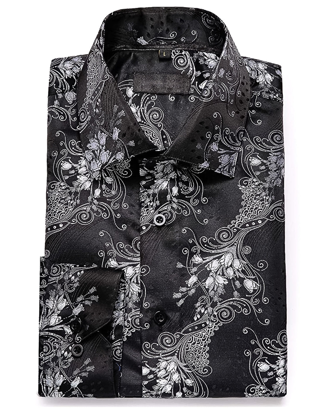 Black and White Paisley Casual Shirts-CY-0016 - SimonVon Shop