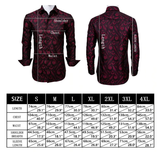 Black Golden Paisley Shirt.CY-1038 - SimonVon Shop