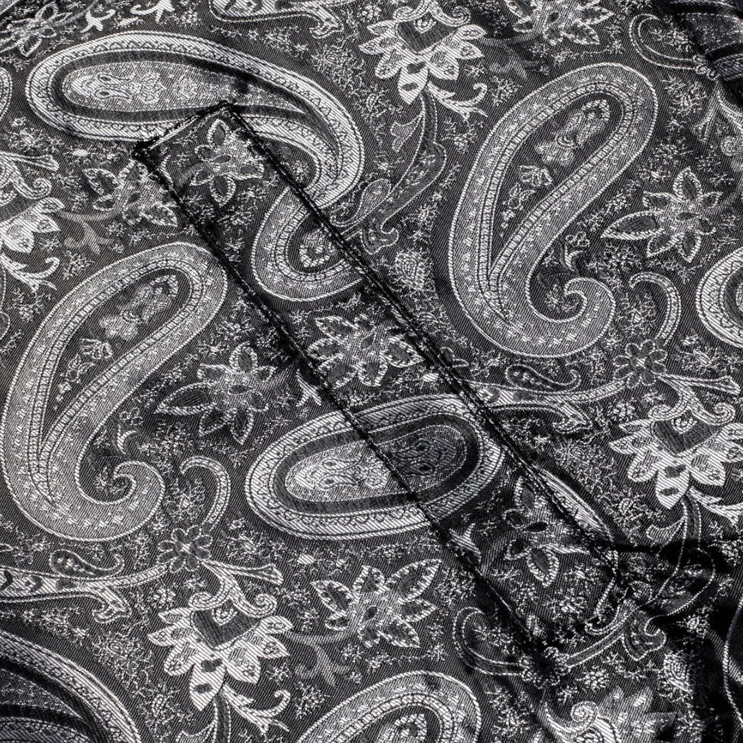 Black Grey Paisley Men's Urban Lightweight Zip Jacket Casual-JK-0002 - SimonVon Shop