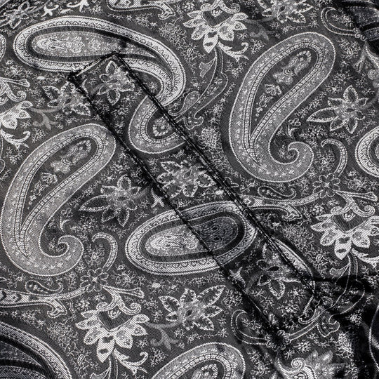 Black Grey Paisley Men's Urban Lightweight Zip Jacket Casual-JK-0002 - SimonVon Shop