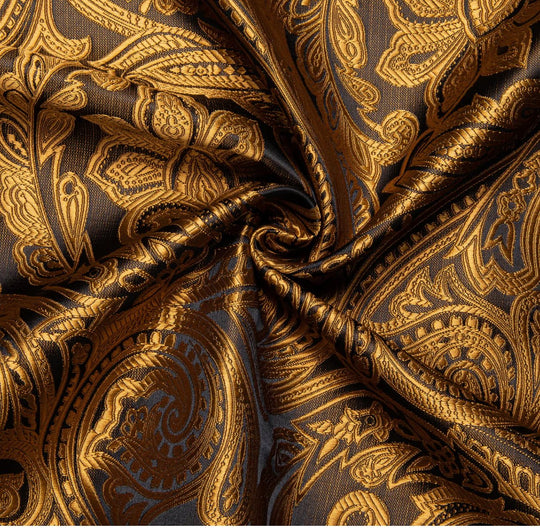 Black Orange Paisley Casual Shirts. CY-0003 - SimonVon Shop