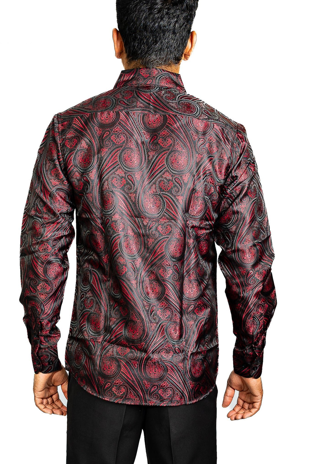 Black Red Paisley Casual Shirts-CY-0001 - SimonVon Shop