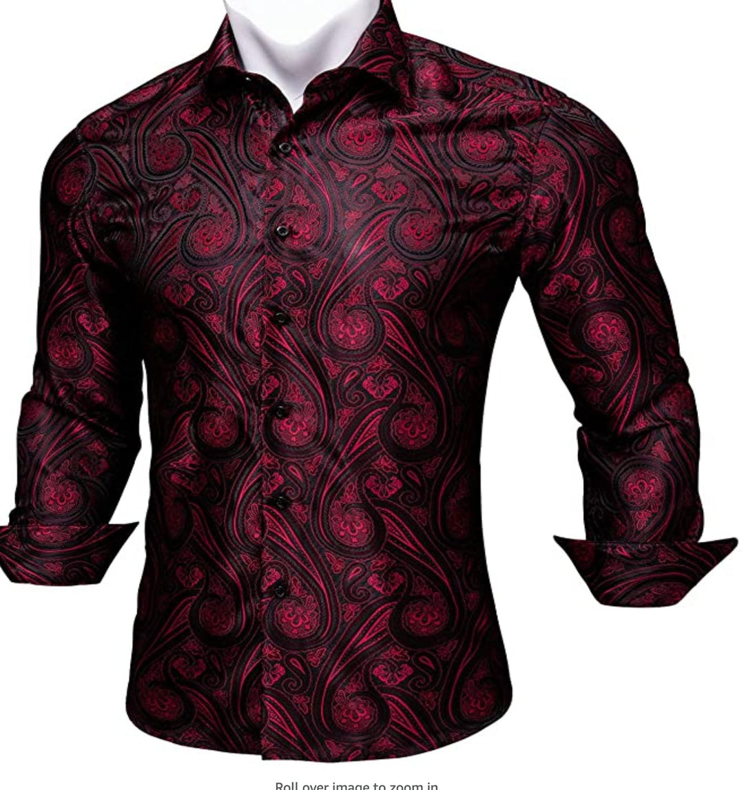Black Red Paisley Casual Shirts-CY-0001 - SimonVon Shop