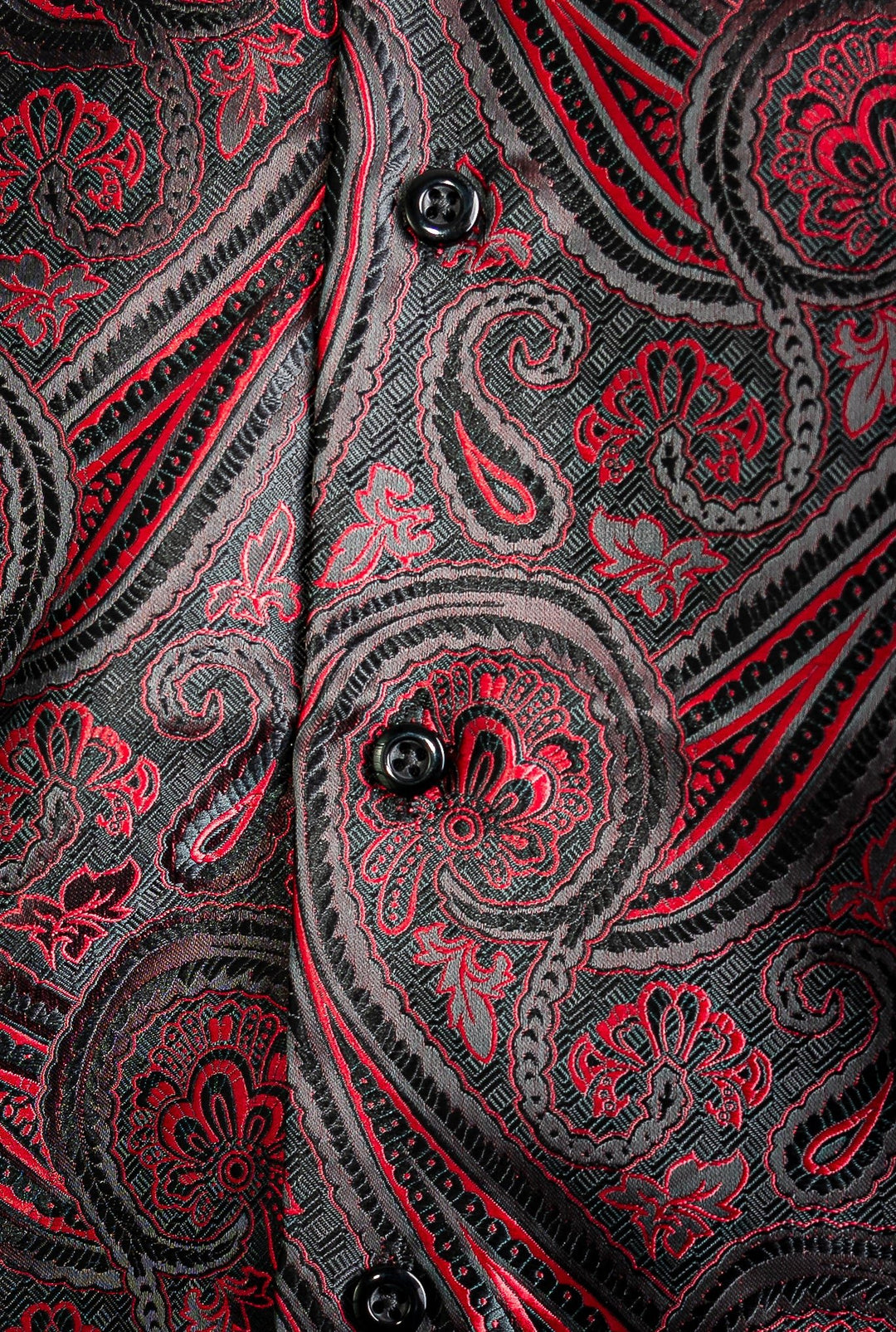 Black Red Paisley Casual Shirts-CY-0001 - SimonVon Shop