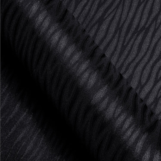 Black Ripple Silk Men's Shirt- CY-0681 - SimonVon Shop