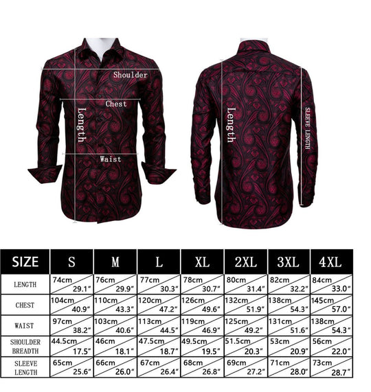 Black Solid Men's Long Sleeve Dress Shirt-CY-1308 - SimonVon Shop
