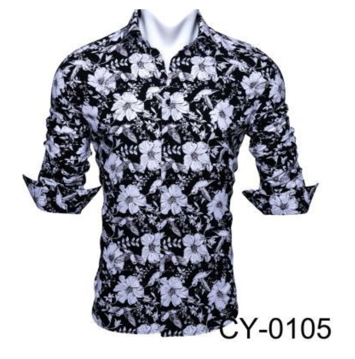 Black White Floral Casual Shirts. CY-0105 - SimonVon Shop