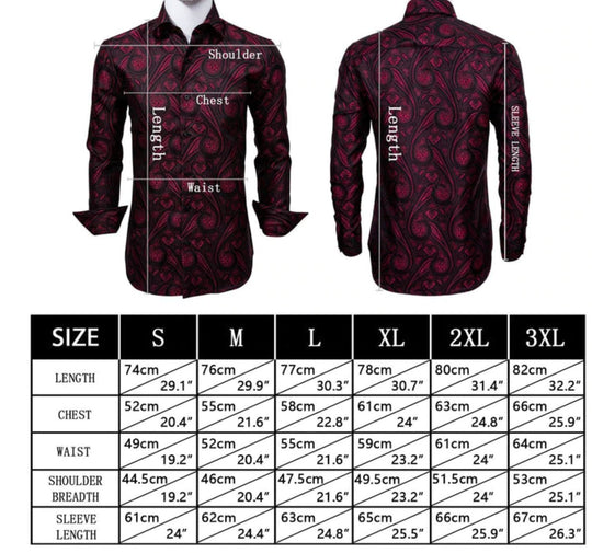 Blue Black Paisley Silk Shirt. CY-0067 - SimonVon Shop