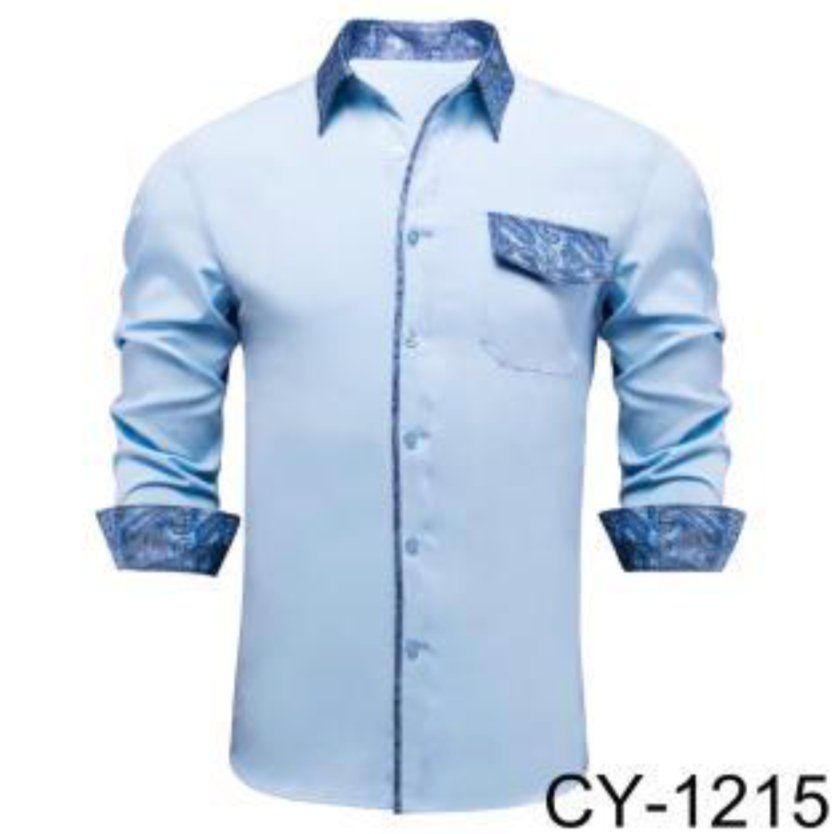 Blue Blue Stitching Shirt- CY-1215 - SimonVon Shop