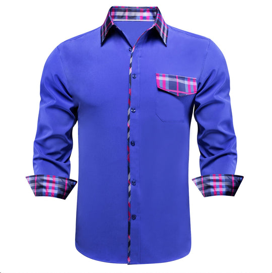 Blue Red Stitching Shirt- CY-1212 - SimonVon Shop