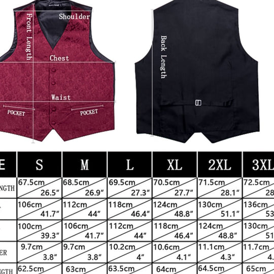 Blue Silk Waistcoat Vest Handkerchief Cufflinks Tie Set- Mj-2024 - SimonVon Shop