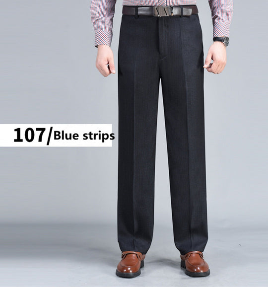 Blue Thin Stripes Mens Formal Trousers - SimonVon Shop