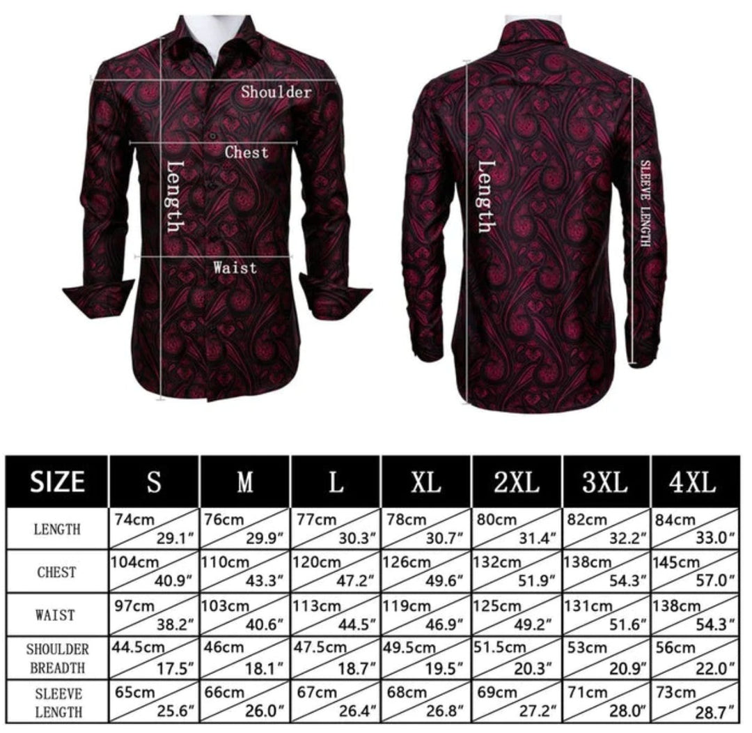 Champagne Floral Silk Men's Shirt-CY-0053 - SimonVon Shop