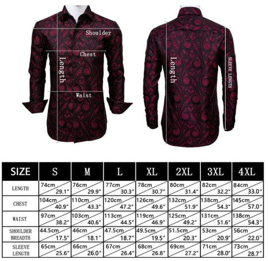 Champagne Floral Silk Men's Shirt-CY-0053 - SimonVon Shop