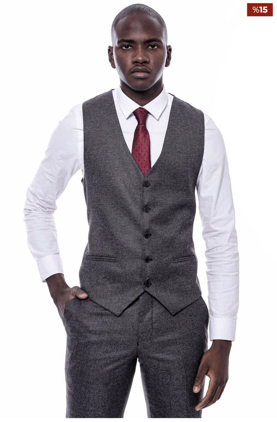 Checked Dark Grey Suit - SimonVon Shop