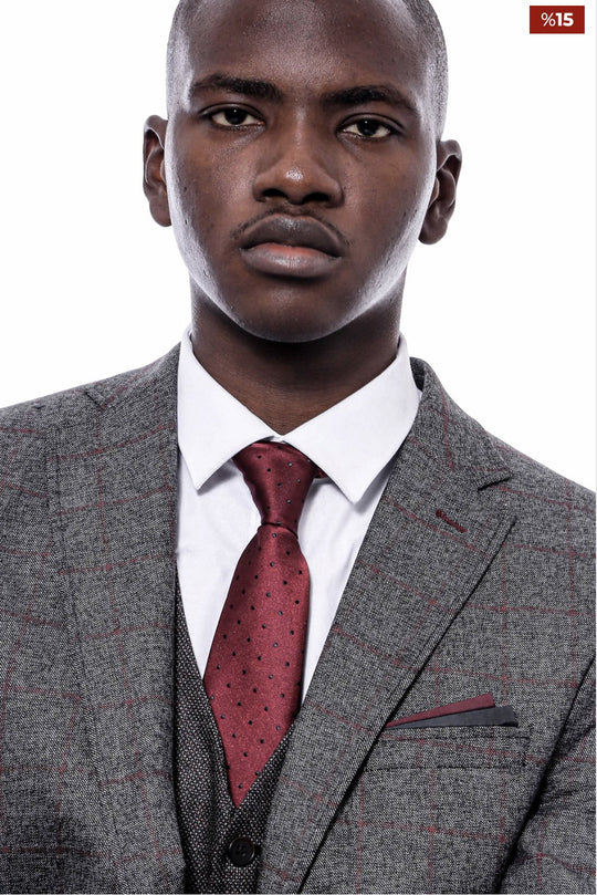 Checked Dark Grey Suit - SimonVon Shop