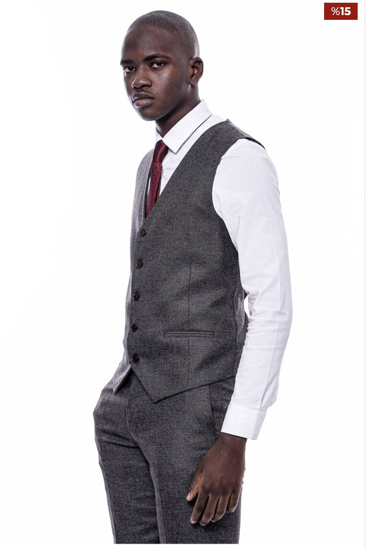 Checked Dark Grey Suit - SimonVon Shop