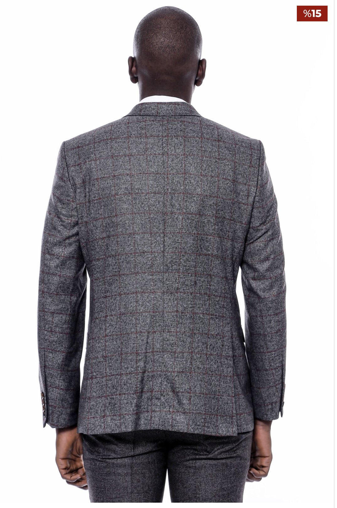 Checked Dark Grey Suit - SimonVon Shop
