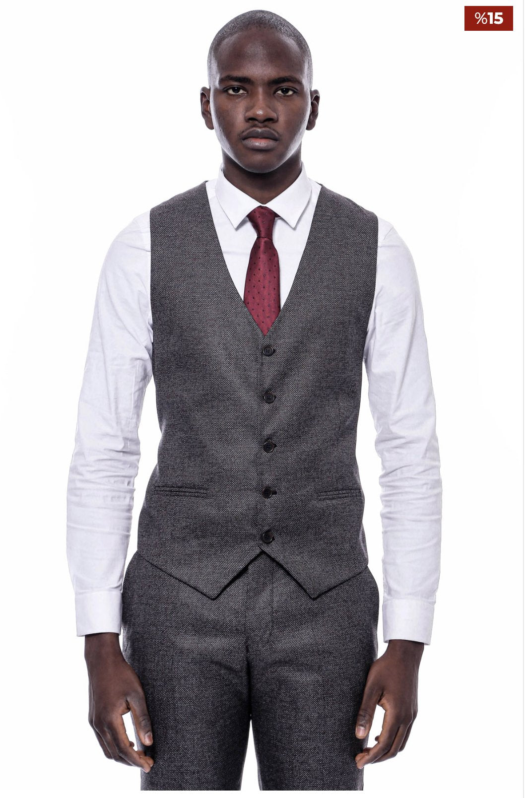 Checked Dark Grey Suit - SimonVon Shop