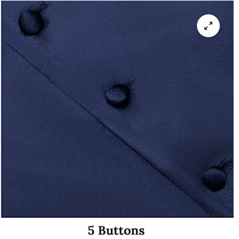 DARK BLUE SOLID SATIN WAISTCOAT VEST TIE HANDKERCHIEF CUFFLINKS SET-MD-0317 - SimonVon Shop