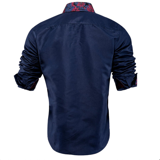 Deep Blue Red Stitching Shirt- CY-1205 - SimonVon Shop