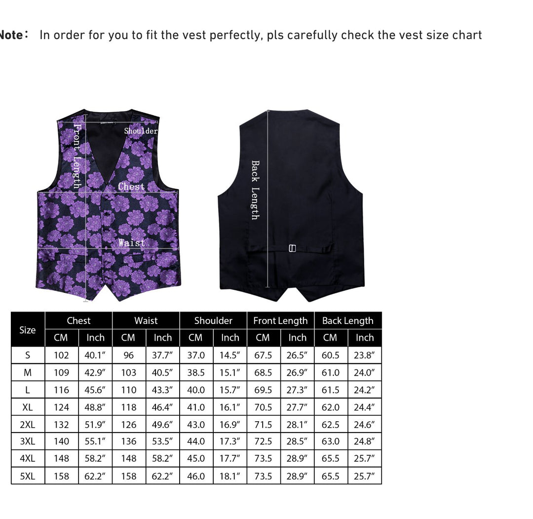 Fashion Men's Red Blue Paisley Silk Vest Bowtie Pocket square Cufflinks-MJ-2504 - SimonVon Shop