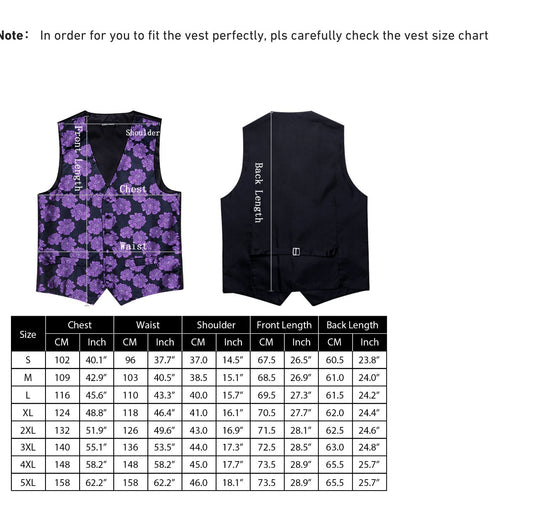 Fashion Men's Red Blue Paisley Silk Vest Bowtie Pocket square Cufflinks-MJ-2504 - SimonVon Shop