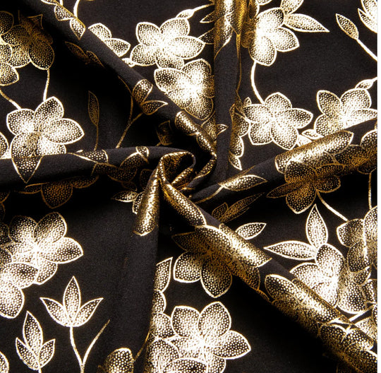 Golden Black Flower Men's Shirt-CY-1049 - SimonVon Shop