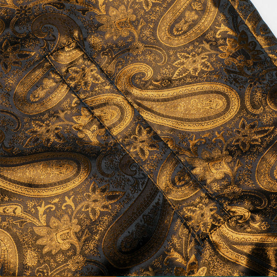 Golden Black Paisley Men's Lightweight Zip Jacket Casual-JK-2008 - SimonVon Shop