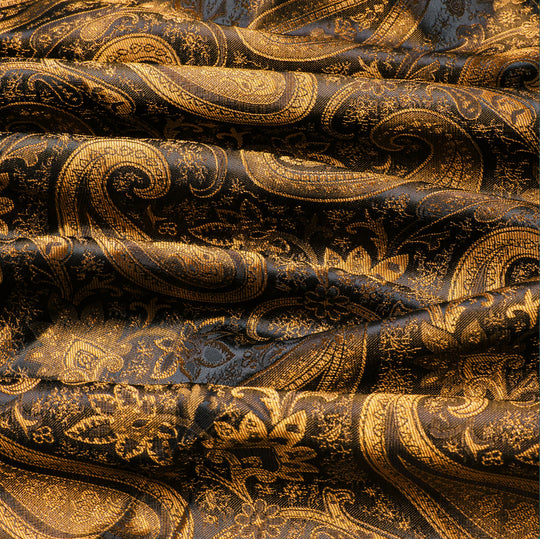 Golden Black Paisley Men's Lightweight Zip Jacket Casual-JK-2008 - SimonVon Shop