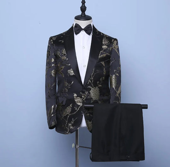 Groom Wedding Suit Pattern Fashion Tuxedo Suit Men Slim-Fit Mens Blazer-JM8501 - SimonVon Shop