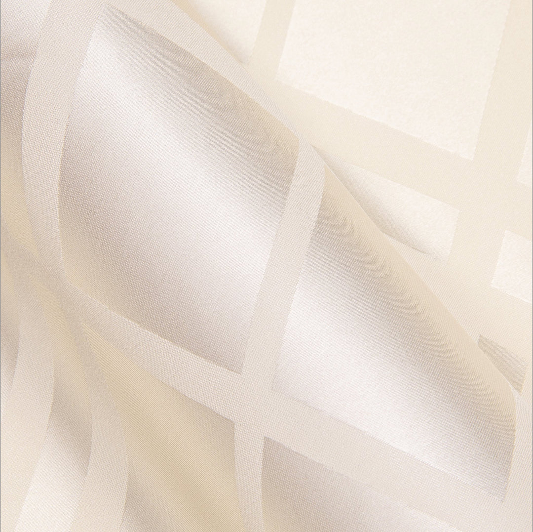 Ivory Plaid Striped Silk Men's Shirt- CY-0695 - SimonVon Shop