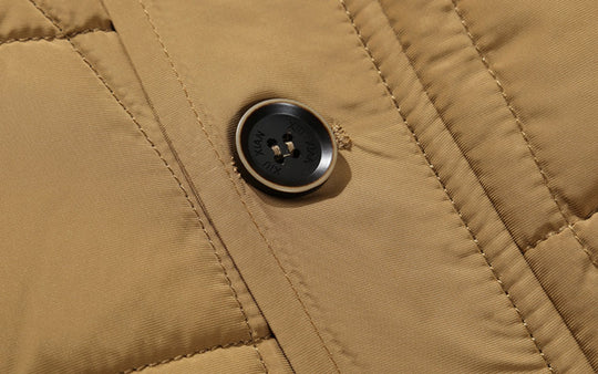 Khaki Mens Hooded Down Coat Winter Warm Ultra Light Down Jacket - SimonVon Shop
