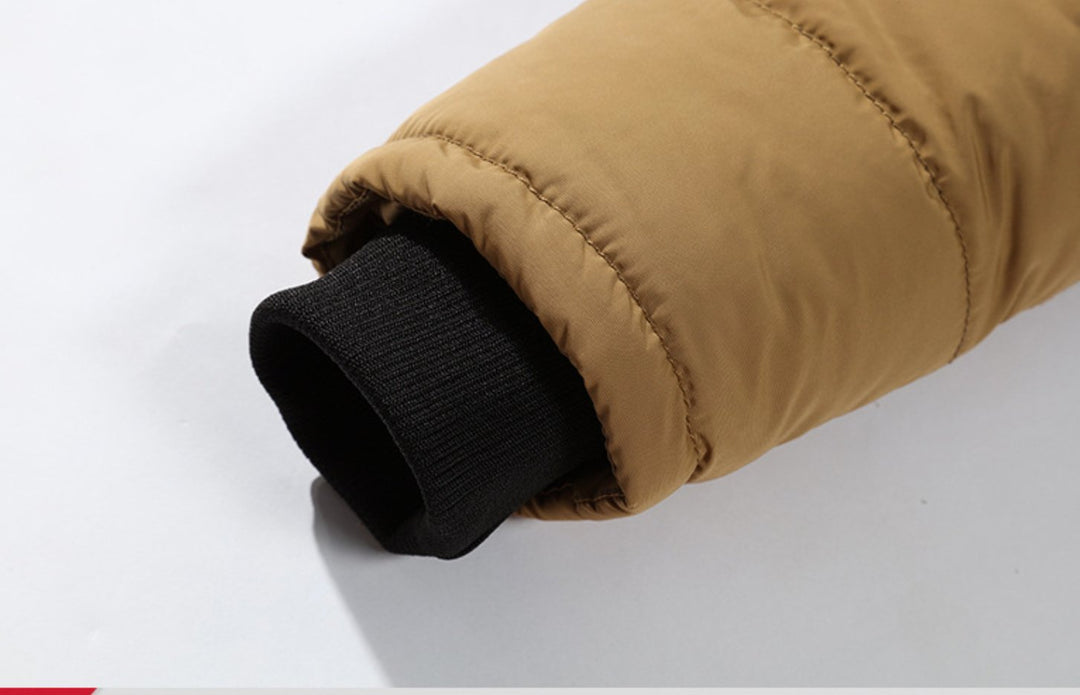 Khaki Mens Hooded Down Coat Winter Warm Ultra Light Down Jacket - SimonVon Shop
