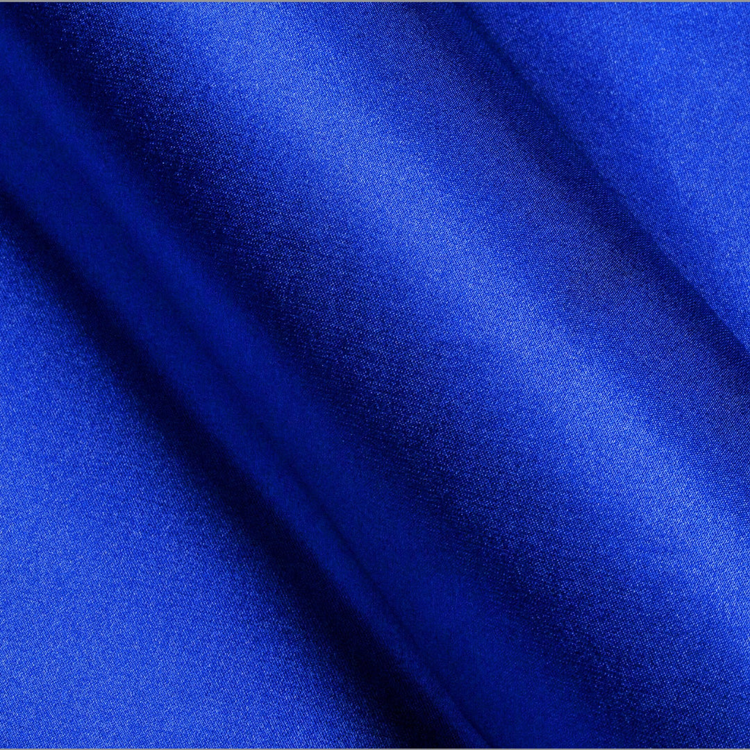 Klein Blue Solid Satin Silk Men's Long Sleeve Dress Shirt- CY-0539 - SimonVon Shop