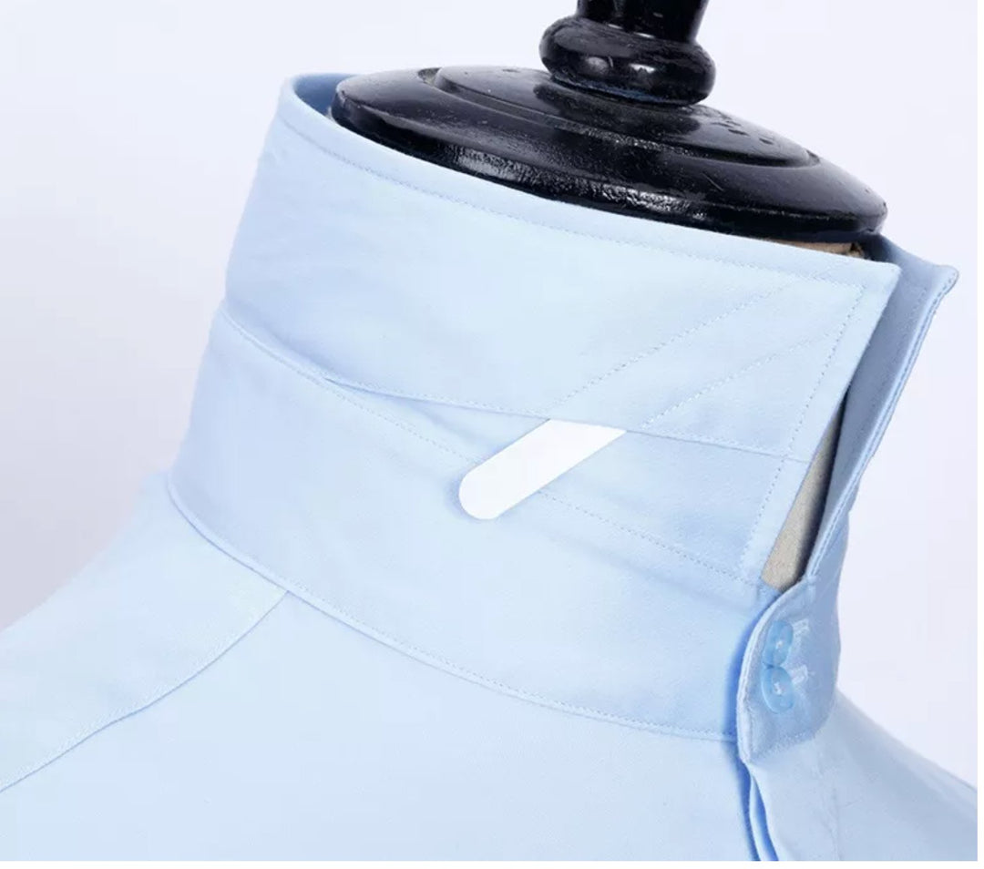 Light Blue High quality french cuff men's suit shirt formal long sleeve anti-wrinkle business dress shirt for men - SimonVon Shop