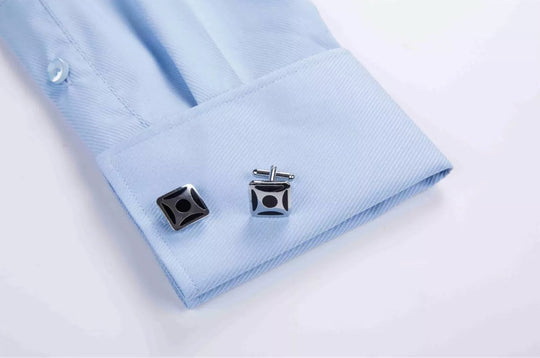 Light Blue High quality french cuff men's suit shirt formal long sleeve anti-wrinkle business dress shirt for men - SimonVon Shop