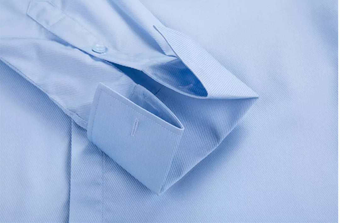 Light Blue High quality french cuff men's suit shirt formal long sleeve anti-wrinkle business dress shirt for men - SimonVon Shop