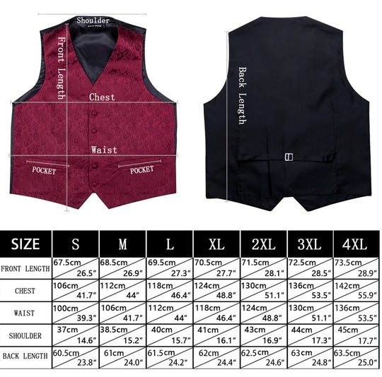 Men's Champagne Gold Floral Silk Vest Necktie Pocket square Cufflinks - MJ-2023 - SimonVon Shop