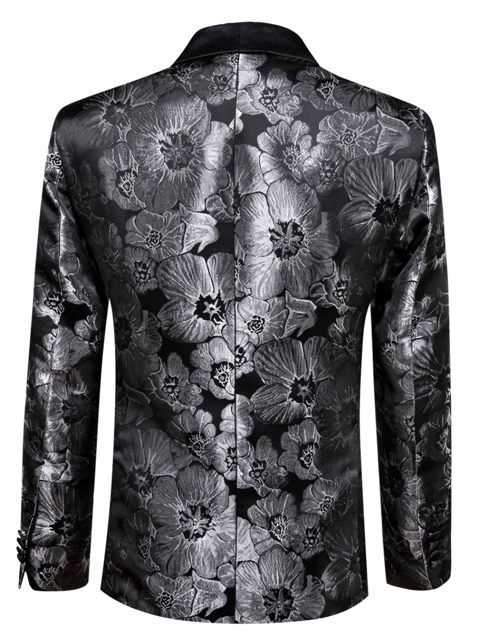 Men's Dress Party Black Floral Suit Jacket Slim One Button Stylish Blazer-XX-0040 - SimonVon Shop