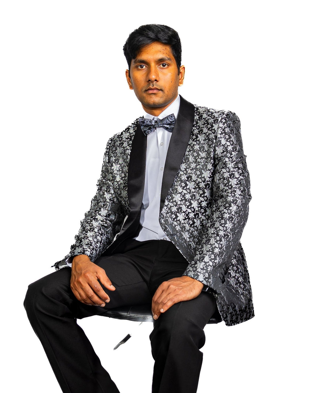 Men's Dress Party Black White Suit Jacket Slim One Button Stylish Blazer XX-1018 - SimonVon Shop