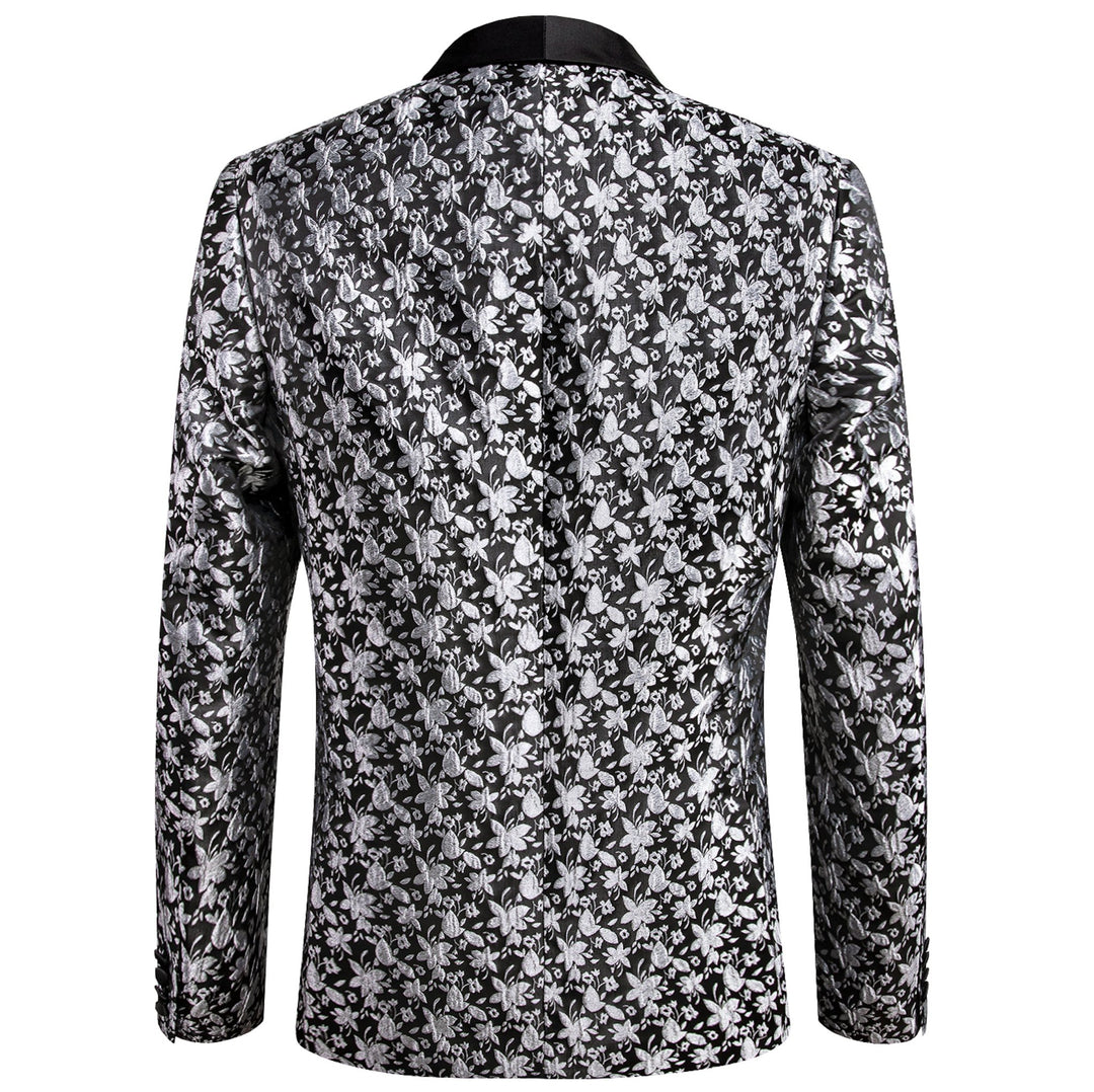 Men's Dress Party Black White Suit Jacket Slim One Button Stylish Blazer XX-1018 - SimonVon Shop