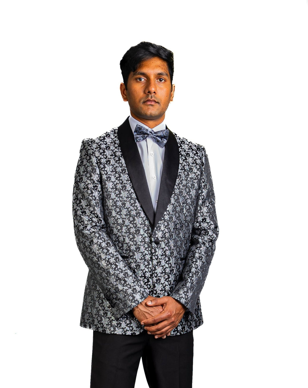 Men's Dress Party Black White Suit Jacket Slim One Button Stylish Blazer XX-1018 - SimonVon Shop