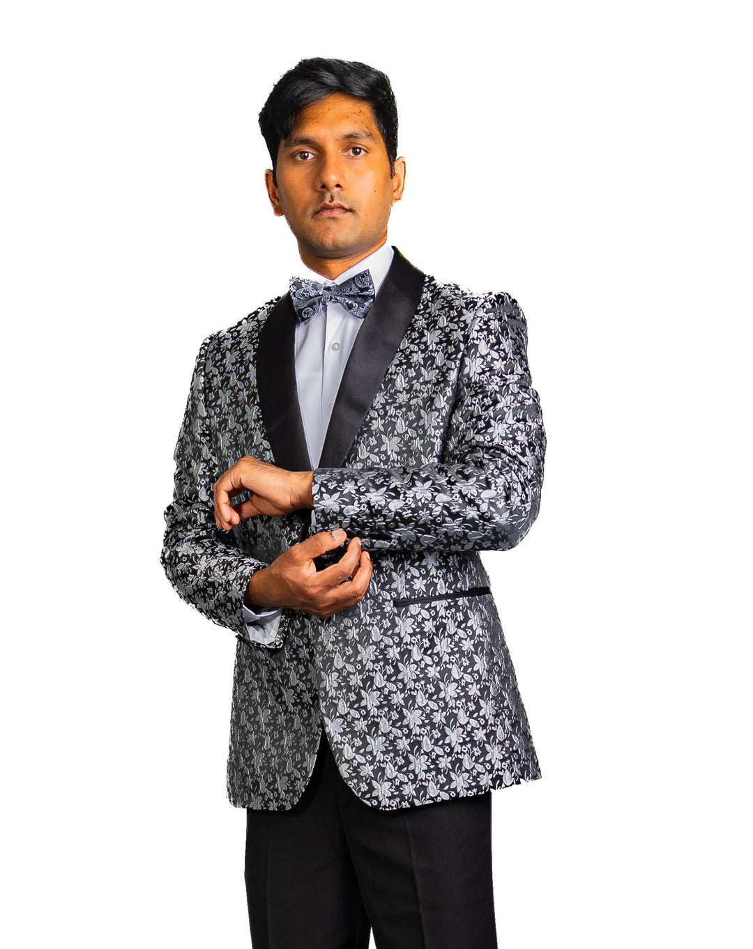 Men's Dress Party Black White Suit Jacket Slim One Button Stylish Blazer XX-1018 - SimonVon Shop