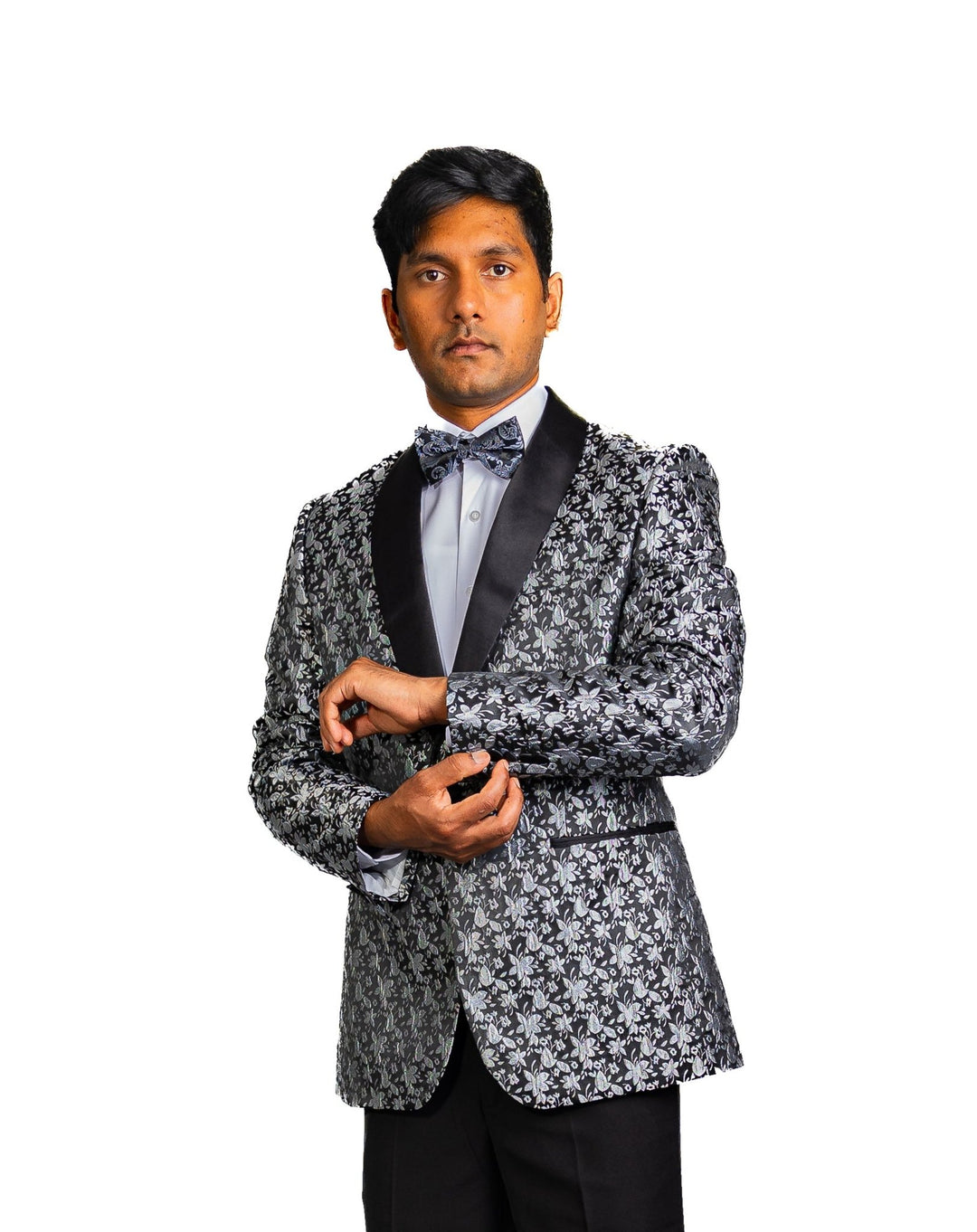 Men's Dress Party Black White Suit Jacket Slim One Button Stylish Blazer XX-1018 - SimonVon Shop