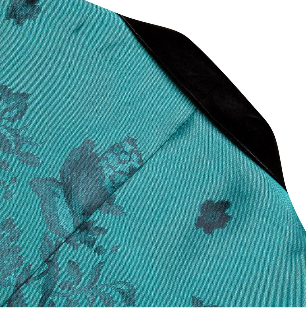 Men's Dress Party Blue Brown Floral Suit Jacket Slim One Button Stylish Blazer-XX-0041 - SimonVon Shop