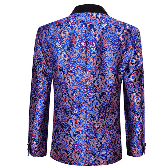 Men's Dress Party Hyacinth Floral Suit Jacket Slim One Button Stylish Blazer XX-0017 - SimonVon Shop
